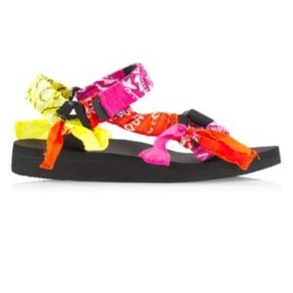 Arizona Love Trekky Colorblock Bandana Sandals Colorful Strappy New 7 - Picture 1 of 6